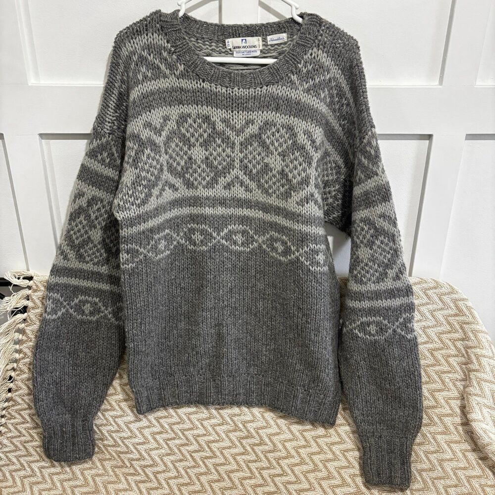 Vintage Sierra Woolens Handknit Shetland Wool Sweater